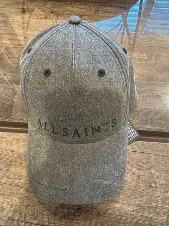 All Saints Accessories - All Saints Gray Embroidered Logo Baseball Cap